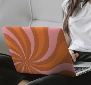 70's rainbow laptop skin for lovers of retro texture design. Very calm and classic decorative laptop decal to customize your laptop.
