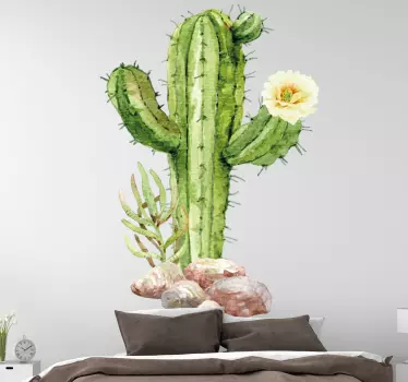 Realistic sober cactus plant wall decal to customize your home wall space, it also can be applied on other flat surfaces.