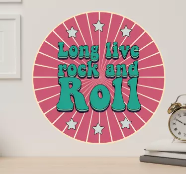 Long live rock and roll 70's design vintage decal - Beautiful design to customize any space you want, perfect for room, hallway and other spaces.