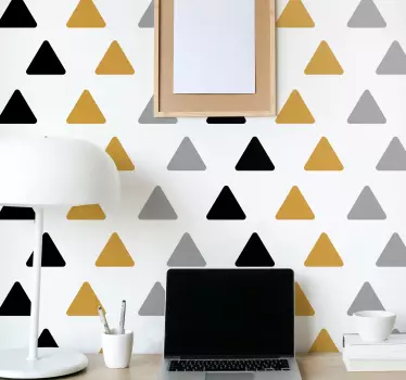 Beautiful decorative triangle shape decal - You would love the impression this design makes on your wall space and the application is really easy.