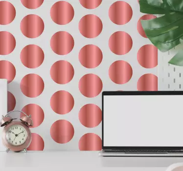 Rose gold polka dot wall sticker for your wall space decoration. The application is easy, it does not crease and it can be taken off anytime.
