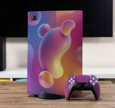 Gradient colorful liquid background PS5 decal - Let your device look amazingly lovely with this PlayStation decal wrapped on it surface.