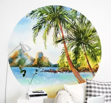 Quality picture printed painting of sunset beach wall art decal to customize any space with a soothing and calming  effect.
