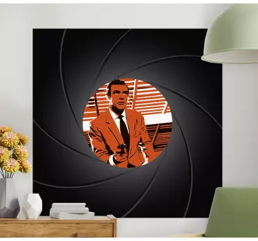 Retro style design for lovers of James bond character! customize any space you want with this Hollywood movie character personality.