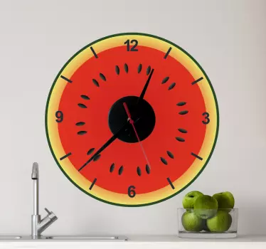 Fruit wall clocks fruit sticker - Be different with your decoration by incorporating this fruit style wall clock sticker design in to your space.