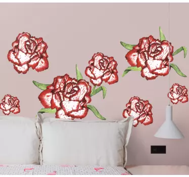 Make your space look so lovely and elegant with the decoration of this amazing red carnations flower wall sticker design.
