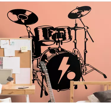 A music instrument decorative decal for lovers of musical batterie. The batteries instrument design is made in silhouette style and you would love it.