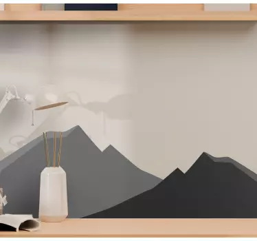 Grey mountain design nature wall sticker -Decorate with this lovely nature theme decal to create a peaceful and soothing presence on your space.