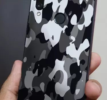 Beautiful Huawei phone decal design from our camouflage design collection, It design is a grey, white and black camouflaged pattern design.