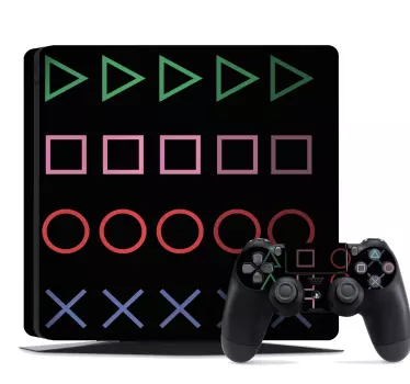 Fading PS buttons PS5 stickers. Horizontal fading pattern with the square, triangle, circle and X motifs from the controller buttons!