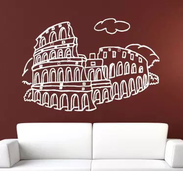 Room Stickers - illustration of an historical landmark - The Colosseum - Emblem of Rome.Wall Decals ideal for decorating your home.