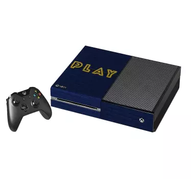 Play neon sign style xbox skin. Blue design with yellow neon style caption. Decorate your console. Get it with immediate shipping!