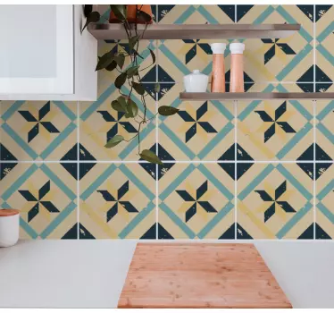Elegant cement tiles design wall decal -  This would make your space look so nice and attractive. Prefect tile wallpaper for kitchen space, dining, etc