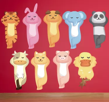 Kids Wall Stickers - Playful fun features of a variety of animals laying back relaxing. Sign up for 10% off. High quality.