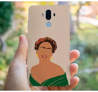 Frida Kahlo cartoon style Huawei decal - Lovely decorative phone decal design depicting a famous Mexican painter know as Frida Kahlo in cartoon style.
