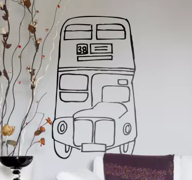 Room Stickers -  Front view of a route master london bus. A design thats great for any room or studio. Wall decals for styling your home.