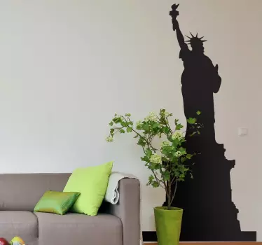 Wall Stickers - Silhouette illustration of American landmark, the Statue of Liberty. Available in various colours and sizes.