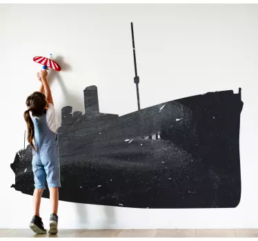 Titanic silhouette write on sticker to customize any space of interest. This is lovely, good idea for children bedroom, they can write on the surface.