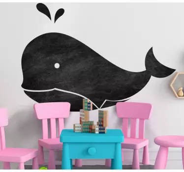 Decorate your space with this lovely decorative wall decal that you can write on. It is modeled after the shape of a wale. Original and easy o apply.