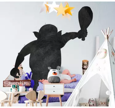 Troll silhouette cute drawing write on sticker - It is nice for children bedroom and playroom decoration and can be decorated anywhere else.