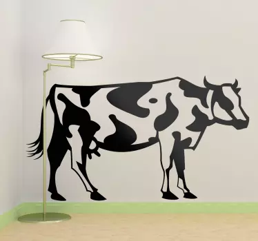 Wall Stickers - Illustration of a cow. Available in various sizes and in 50 colours. Made from high quality vinyl. Easy to apply and easily removable.