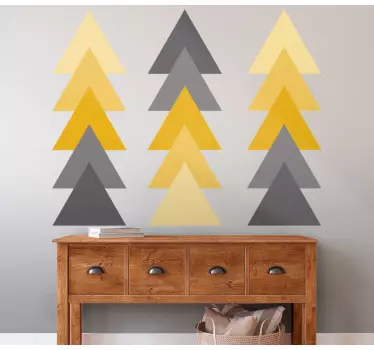 Lovely set of  pointing arrows abstract art decoration in grey and yellow colour to decorate any flat surface and anywhere of interest.