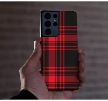 Menzies tartan black red check  Samsung sticker - This is really pretty and would definitely make your phone appear exceptional.
