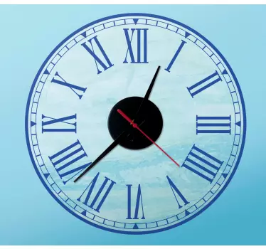 Amazing with blue Roman numbers clock sticker - Customize your home, office and any space with the beauty of this vinyl wall clock decal.