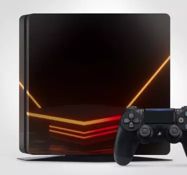 Black with red lights futuristic PS4 sticker - It is lovely, made of quality vinyl and does not crease or make bubble effect when applied.