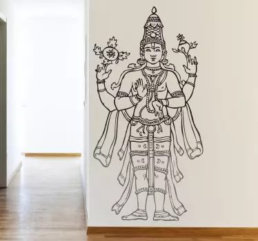 A very detailed design from our Buddha wall stickers that illustrates the second God in the Hindu triumvirate.