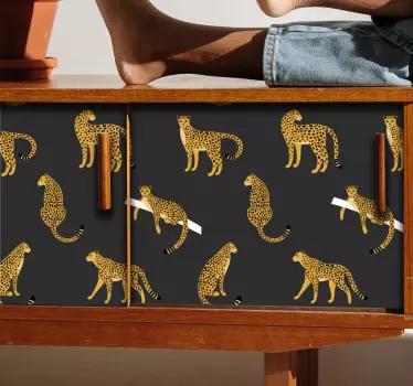 Buy now our leopards on dark background furniture sticker to easily redecorate any surface you want! We offer home delivery!