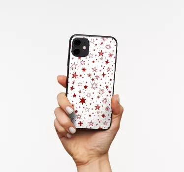 Customize your phone with this lovely self adhesive decorative phone vinyl decal with starry illustration in red colour.