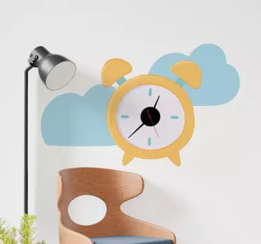 Amazing wake up alarm clock wall clock decal - This is lovely and would add colour on a space, perfect wall clock for office, home, shop, etc.