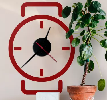 Amazing pictogram drawn watch clock sticker - Enhance the look on any space with this simple yet elegant wall clock decal made in style.