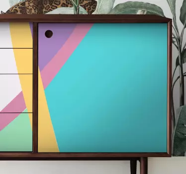 Wrap your furniture space with this amazing colorful thematic vinyl furniture decal to completely change the look of your furniture space.