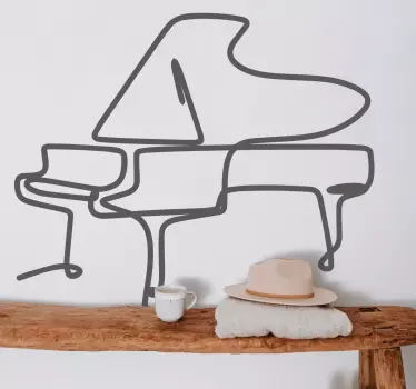 Piano line art cute classical music decal - It is a hand drawn design in very simple style, made of quality vinyl with bubble proof material.