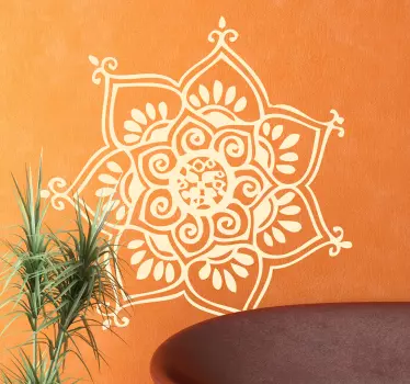 Mandala Wall Stickers - Asian inspired design to fill your home with peace and harmony. Personalise your bedroom or living room with this beautiful floral wall decal inspired by similar oriental styles.