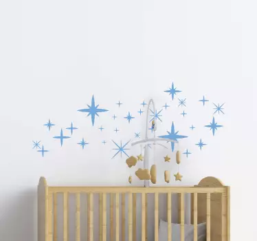 Decorative stars space wall sticker design for children bedroom. The deign is available in different size and colour options.