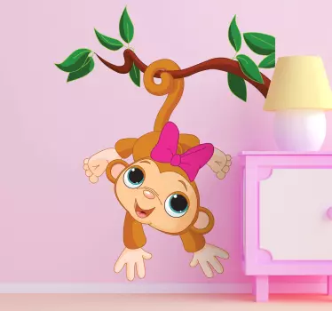 An original monkey design from our collection of monkey wall stickers to decorate the room of your children.