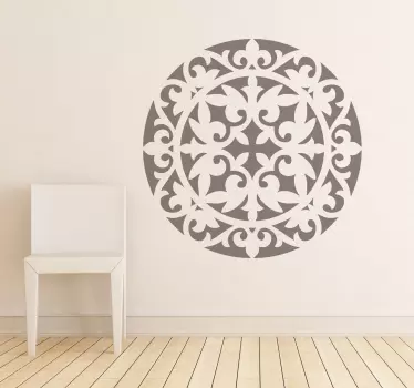 Decals - Classic symmetric illustration. Abstract floral motif. Decorate your home with a touch of colour and give a mystical feel.