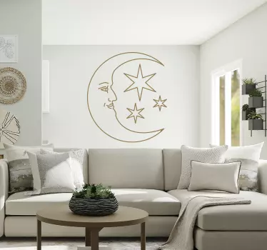 Wall decals - Characterised half moon.Select the colour and size of your choice. Original and simple designs to decorate your home.