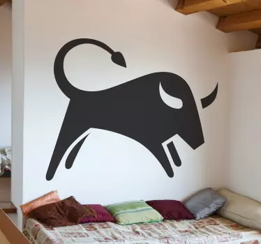 Wall Stickers - Silhouette outline of bull. Available in various sizes and in 50 colours. Made from high quality vinyl.