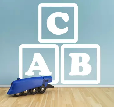 This decorative decal illustrates three blocks with the letters A, B, and C which are ideal in environments with young children.