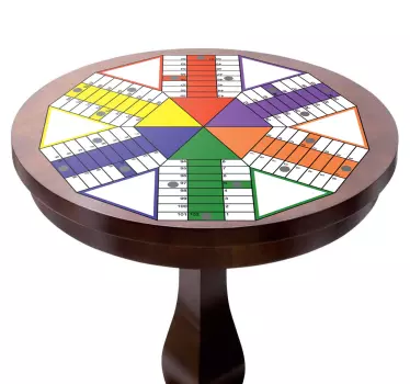 Parcheesi board game sticker to decorate any space in the home. It is easy to apply and self adhesive. Buy it in any required szie.