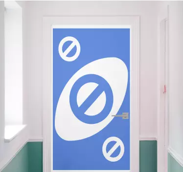 Uno card stop with blue color door sticker, it is suitable for glass and wooden door, the application is easy and it is removable.