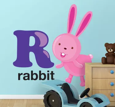 Alphabet stickers - Everyone loves rabbits! Use the letter decal from our collection of rabbit wall stickers to decorate your child's bedroom!