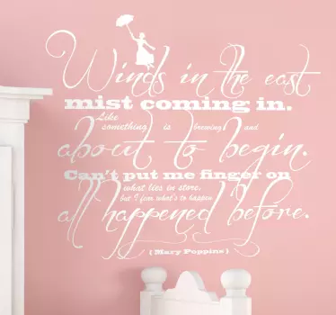Wall Stickers - A Mary Poppins theme design. Wall quote art inspired by the adventures of Mary Poppins in the musical fantasy film. &nbsp;