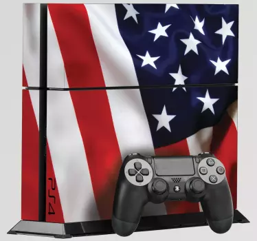 Wrap your PS4 in the red, white and blue of the American flag. This PS4 decal is extremely easy to apply without the risk of bubbles in the material.