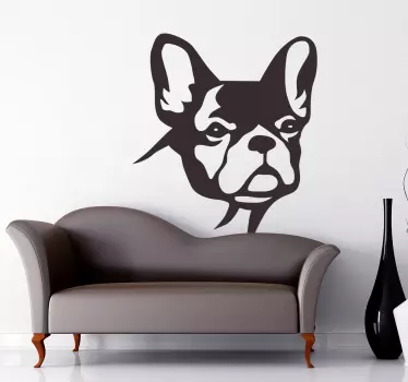 Wall Stickers - Silhouette illustration of a cute British Bulldog. Original wall decal feature for your home or business.