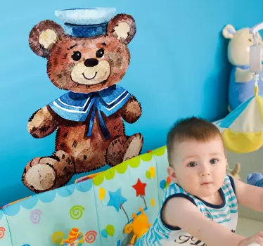 Looking for a teddy bear? This design from our collection of teddy bear wall sticker is perfect for to decorate your child's nursery.